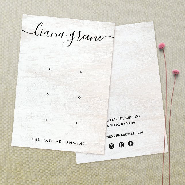 Cartão De Visita 6 Buracos, Monitor de madeira branca, com três ouv (Criador carregado)