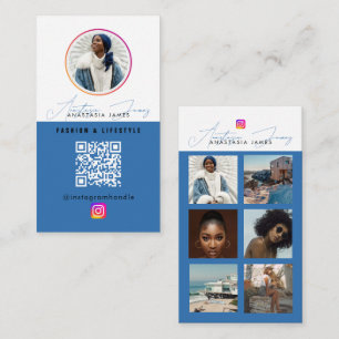 Cartão De Visita 6 Photo Feed Grid Social Media Código QR