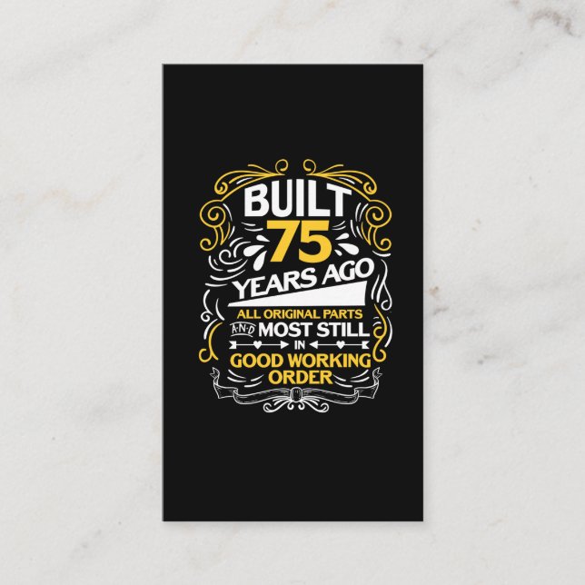 Cartão De Visita 75.º Presente de aniversário para uma criança de 7 (Frente)