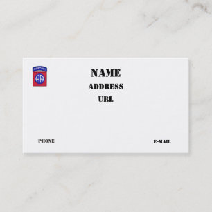 Cartão De Visita 82.o Adem da Divisão de Transportes Aéreos (ABN):