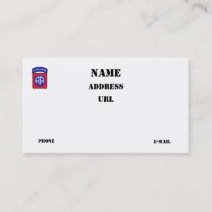 Cartão De Visita 82nd A divisão aerotransportada de ABN DIV