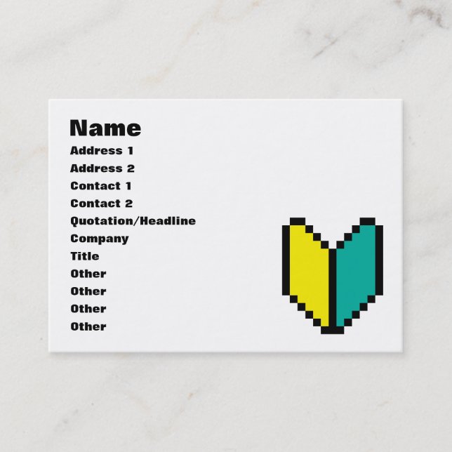 Cartão De Visita 8 Bits Pixel Wakaba / Shoshinsha Mark (Frente)