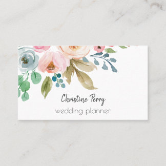 Cartão De Visita A aguarela floresce elegante feminino