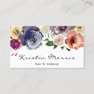 Cartão De Visita A aguarela floresce floral brandamente feminino