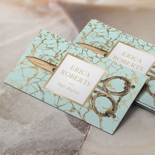 Cartão De Visita A antiguidade do cabeleireiro Scissor o mármore d