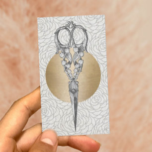 Cartão De Visita A antiguidade do cabeleireiro Scissor o vintage