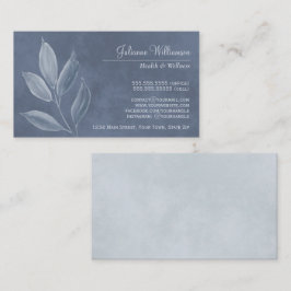 Cartão De Visita A Aquarela Elegante Deixa Azul e Torre Dusty