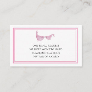 Cartão De Visita A baleia cor-de-rosa da aguarela traz por favor um