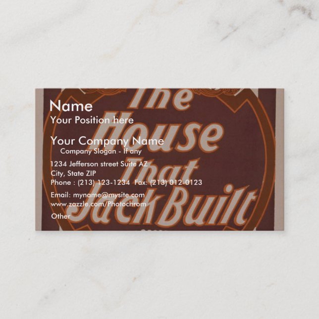 Cartão De Visita A casa que Jack construiu, o Th retro de (Frente)