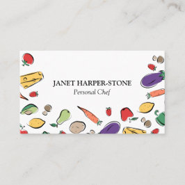 Cartão De Visita A comida Doodles o cozinheiro chefe pessoal de |