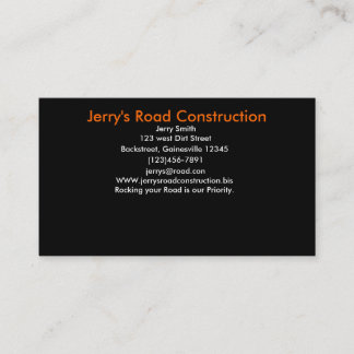 Cartão De Visita A construção de estradas de Jerry