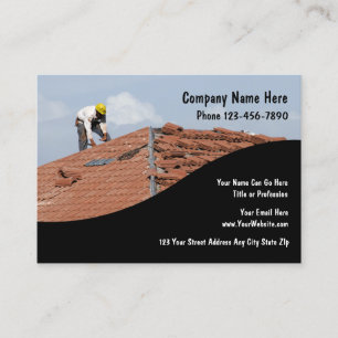 Cartão De Visita A construção do telhado telha o grande design