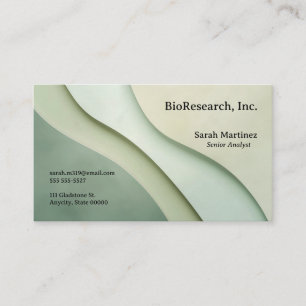 Cartão De Visita A curva forma-se em tons verdes com espaço de text