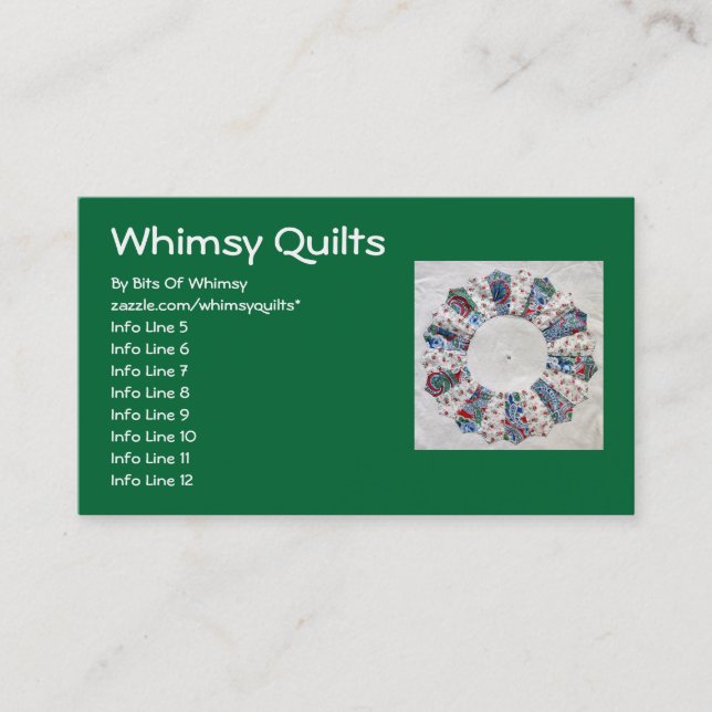 Cartão De Visita A edredão de Nellie da avó - bloco #1 (Frente)