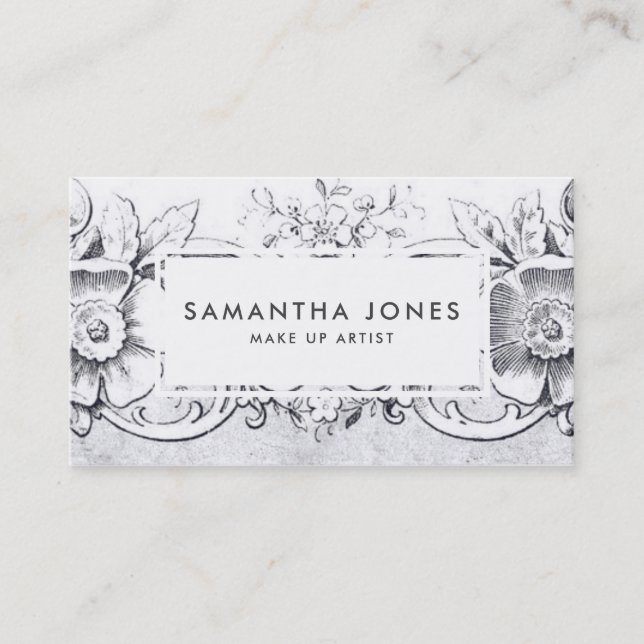 Cartão De Visita A flor antiga do querubim do anjo compo o artista (Frente)