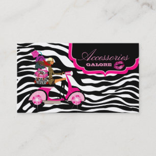 Cartão De Visita A forma franze os lábios da zebra do preto do ros