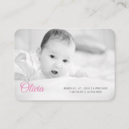 Cartão De Visita a foto & o nome do seu bebê