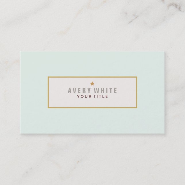 Cartão De Visita A Imagem Azul Simples Da Mint Atende Ao Estilo Mod (Frente)