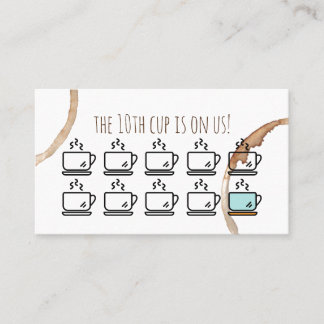 Cartão De Visita a lealdade recompensa o café do coffeeshop do