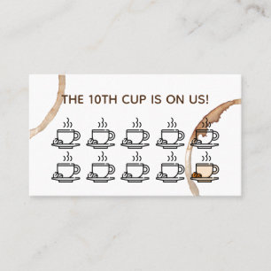 Cartão De Visita a lealdade recompensa o café do coffeeshop do