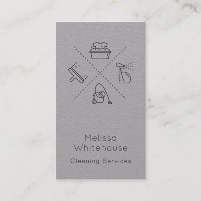 Cartão De Visita A limpeza moderna horizontalmente lustrosa presta (Frente)