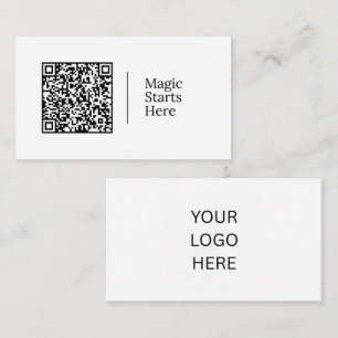 Cartão De Visita A Magia Começa Aqui Código QR & Logotipo Persona