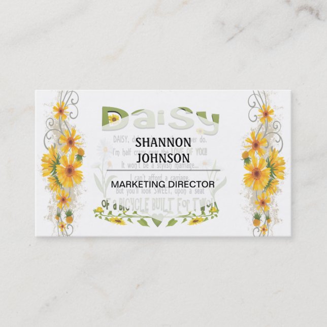 Cartão De Visita A margarida, margarida dá-me que a resposta faz… (Frente)