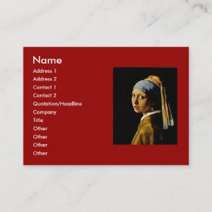 Cartão De Visita A Menina com Turbo/Rapariga com o Brinco de Pérola