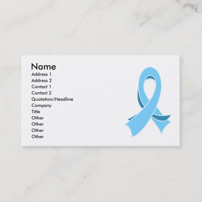Cartão de visita à moda da fita do cancro da (Frente)