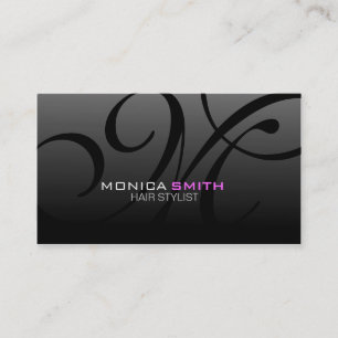 Cartão de visita à moda do monograma frente e