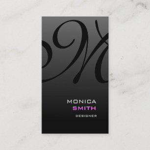 Cartão de visita à moda do monograma frente e