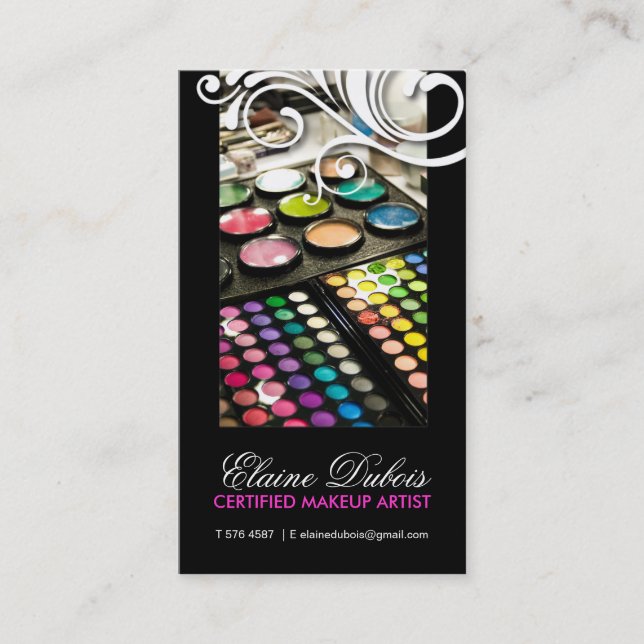 CARTÃO DE VISITA À MODA & ELEGANTE DO MAQUILHADOR (Frente)