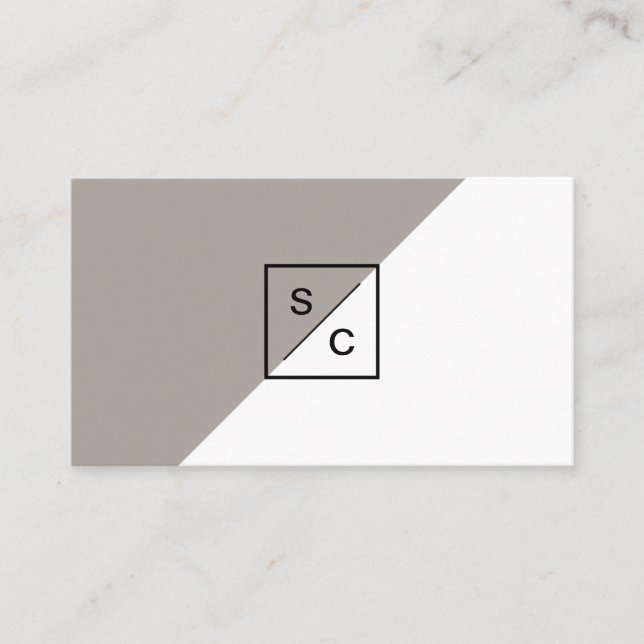 Cartão de visita à moda moderno No.1 do monograma (Frente)