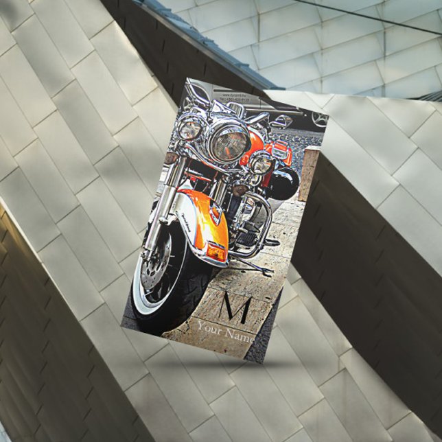 Cartão De Visita A moto laranja (Criador carregado)