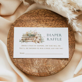 Cartão De Visita A New Chapter Floral Book Diaper Raffle Enclosure