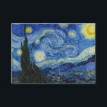 Cartão De Visita A Noite Estrelada, 1889, por Vincent van Gogh<br><div class="desc">A Noite Estrelada,  1889,  por Vincent van Gogh. Ele mostra a visão da janela voltada para leste da sua sala de asilo em Santo-Rémy-de-Provence,  logo antes do nascer do sol,  com a adição de uma vila imaginária.</div>