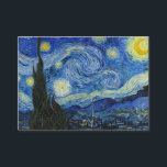 Cartão De Visita A Noite Estrelada, 1889, por Vincent van Gogh<br><div class="desc">A Noite Estrelada,  1889,  por Vincent van Gogh. Ele mostra a visão da janela voltada para leste da sua sala de asilo em Santo-Rémy-de-Provence,  logo antes do nascer do sol,  com a adição de uma vila imaginária.</div>