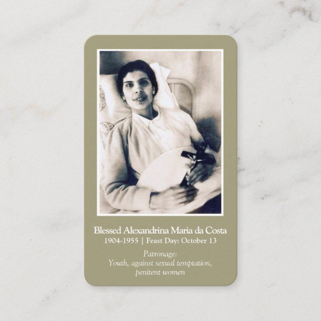 Cartão De Visita A oração carda Alexandrina abençoado | (Frente)