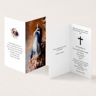 Cartão De Visita A oração católica carda a concepção imaculada