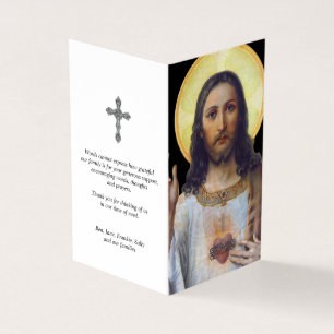 Cartão De Visita A oração católica carda o coração sagrado antigo