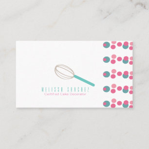 Cartão De Visita A padaria do logotipo do bolo do padeiro Whisk