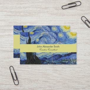 Cartão De Visita A Pintura Clássica de Van Gogh na Noite Estrelada