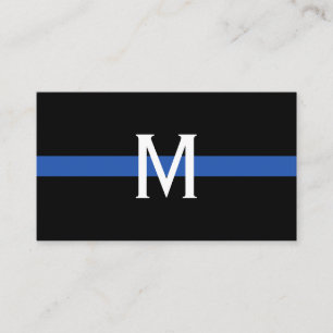 Cartão De Visita A polícia dilui o profissional Monogrammed de Blu