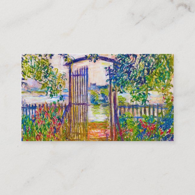 Cartão De Visita A porta de jardim na pintura de Vetheuil Claude (Frente)