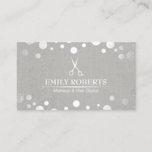 Cartão De Visita A prata moderna do cabeleireiro pontilha o salão