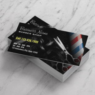 Cartão De Visita A prata Scissor a barbearia profissional