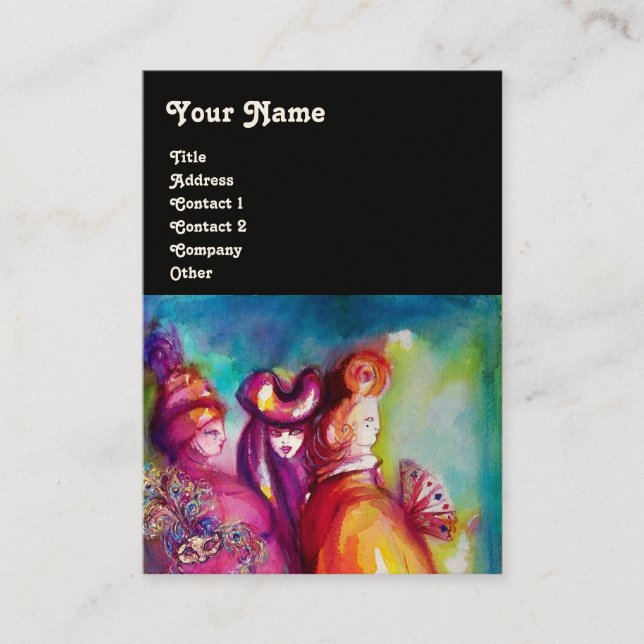 Cartão De Visita A TERCEIRA MÁSCARA / Figurino Designer , Artista d (Frente)