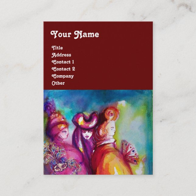 Cartão De Visita A TERCEIRA MÁSCARA / Figurino Designer , Artista d (Frente)