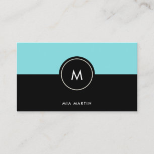 Cartão De Visita A turquesa chique e enegrece a obscuridade do