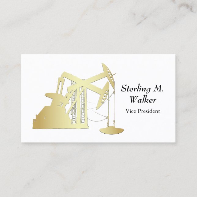 Cartão De Visita A unidade de bombeamento Dourado | do campo (Frente)